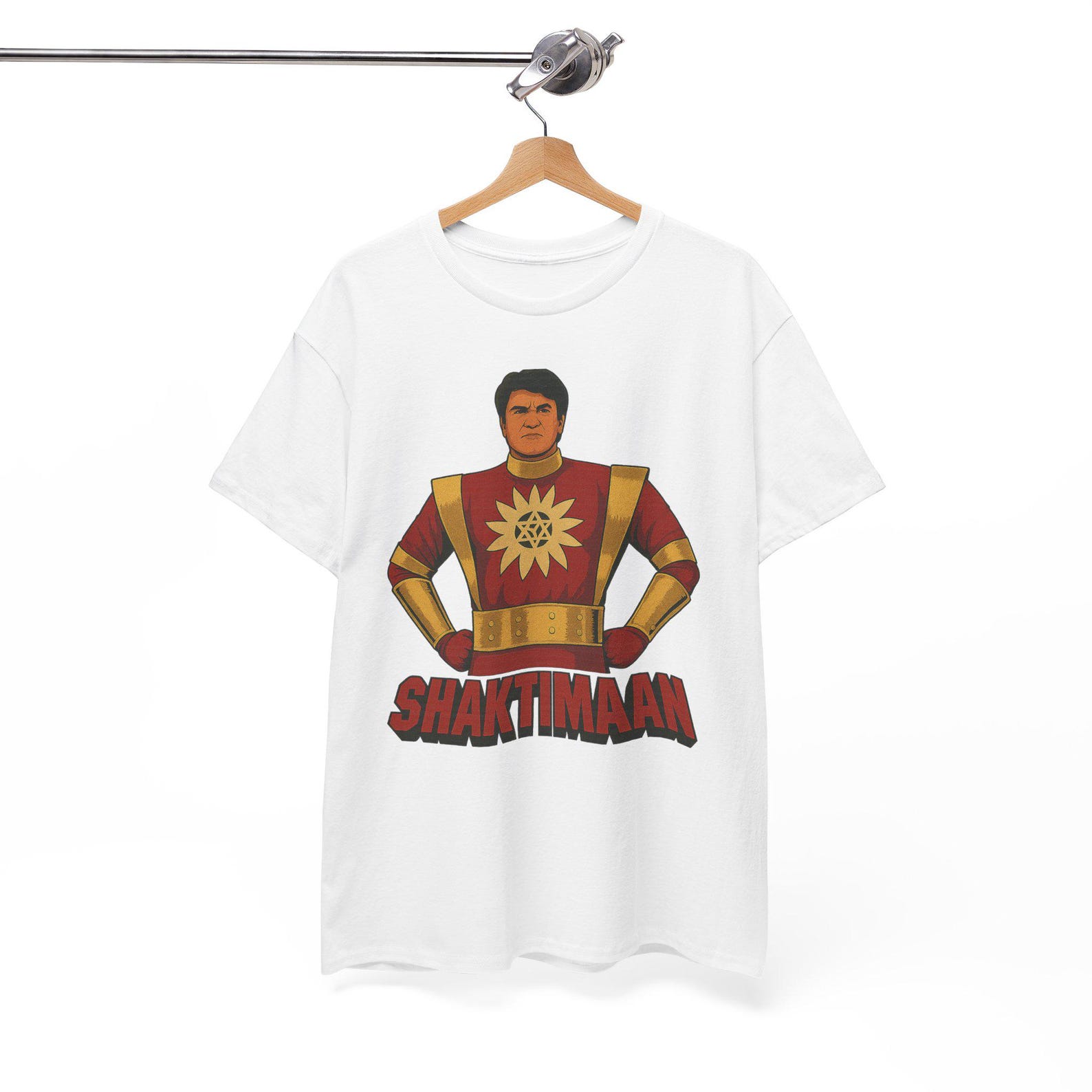 Shaktimaan Retro Comic T shirt - 90s Indian Superhero Tee - Desi Nostalgia Gift S