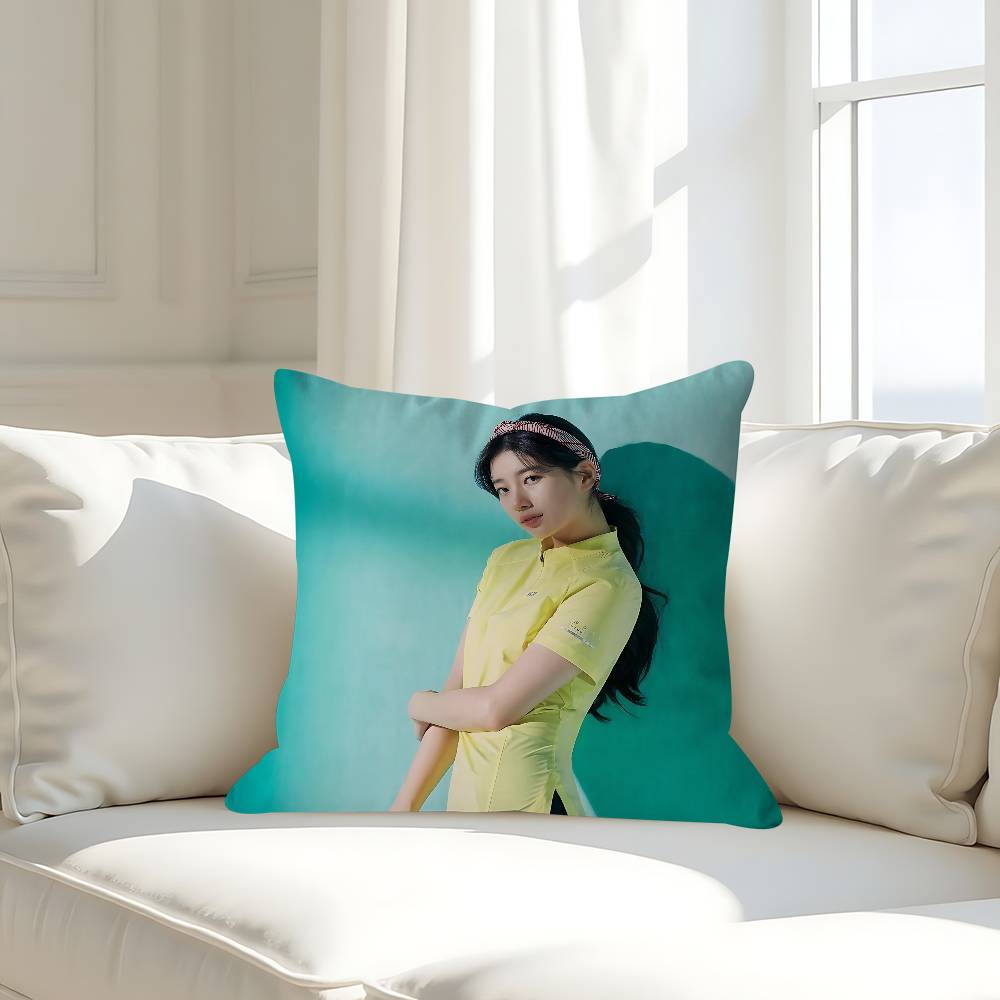 Actress B-Bae S-Suzy Pillow Case Removable Washable Cushion Cover – All-Season Soft Linen