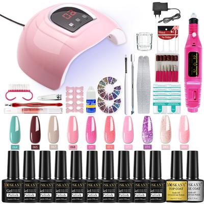 Nail Set With Nail Lamp Nail Dryer Nail Drill Machine Manicure Set Kit Soak-off Nail Art Tool Set Polygels Nail Gel Polish Set