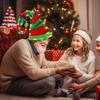 Christmas Creative LED Gold Velvet Light up Christmas Hat Elf Hat Decoration with 3 Button battery Holiday Party Dress Up hat