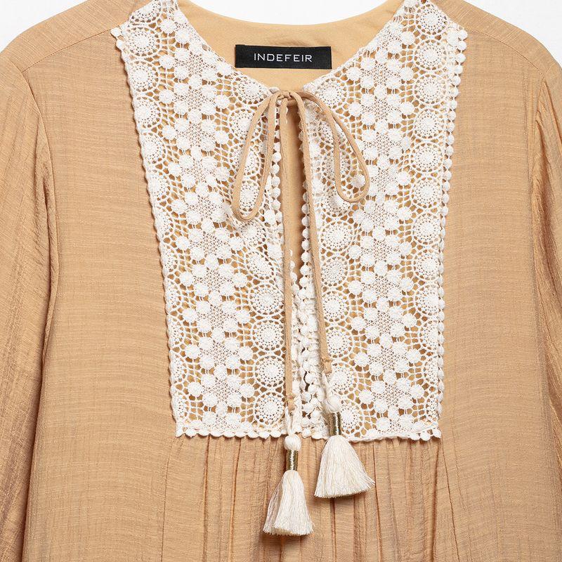 Kaslead New Women clothes Western Style Fashion Chest Embroidery Decoration Mini Dress 3897093