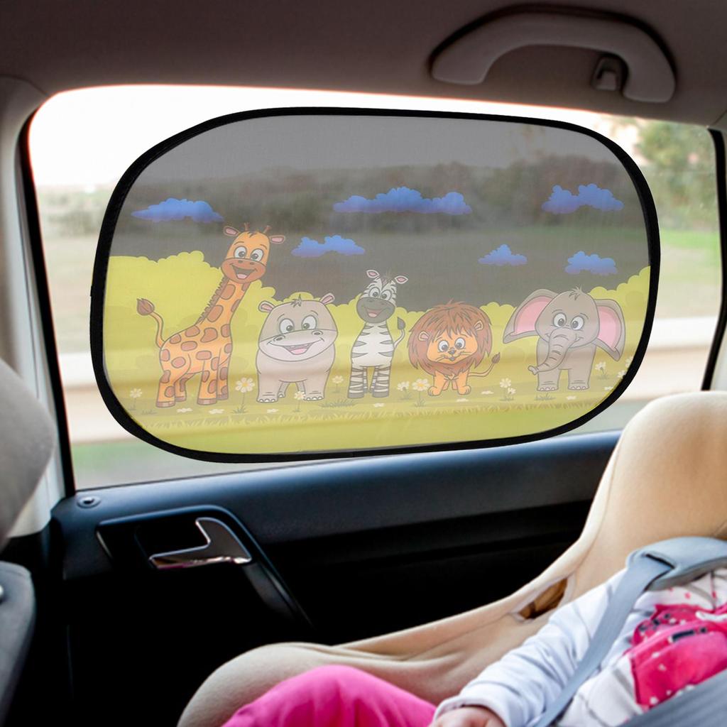 Car Sun Shade Cartoon Static Cling Sun Visor Window Reusable Glare Blocker Shield Protection Windshield Covers For Driving Women