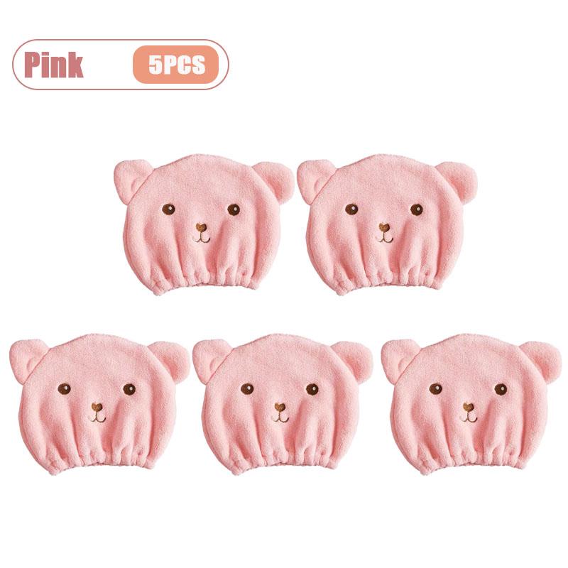 Hair Towel Cartoon Dry Hair Wrap Cute Thickened Solid Color Bathroom Turban Absorbent Quick Dry Shower Cap Bathroom Accessories