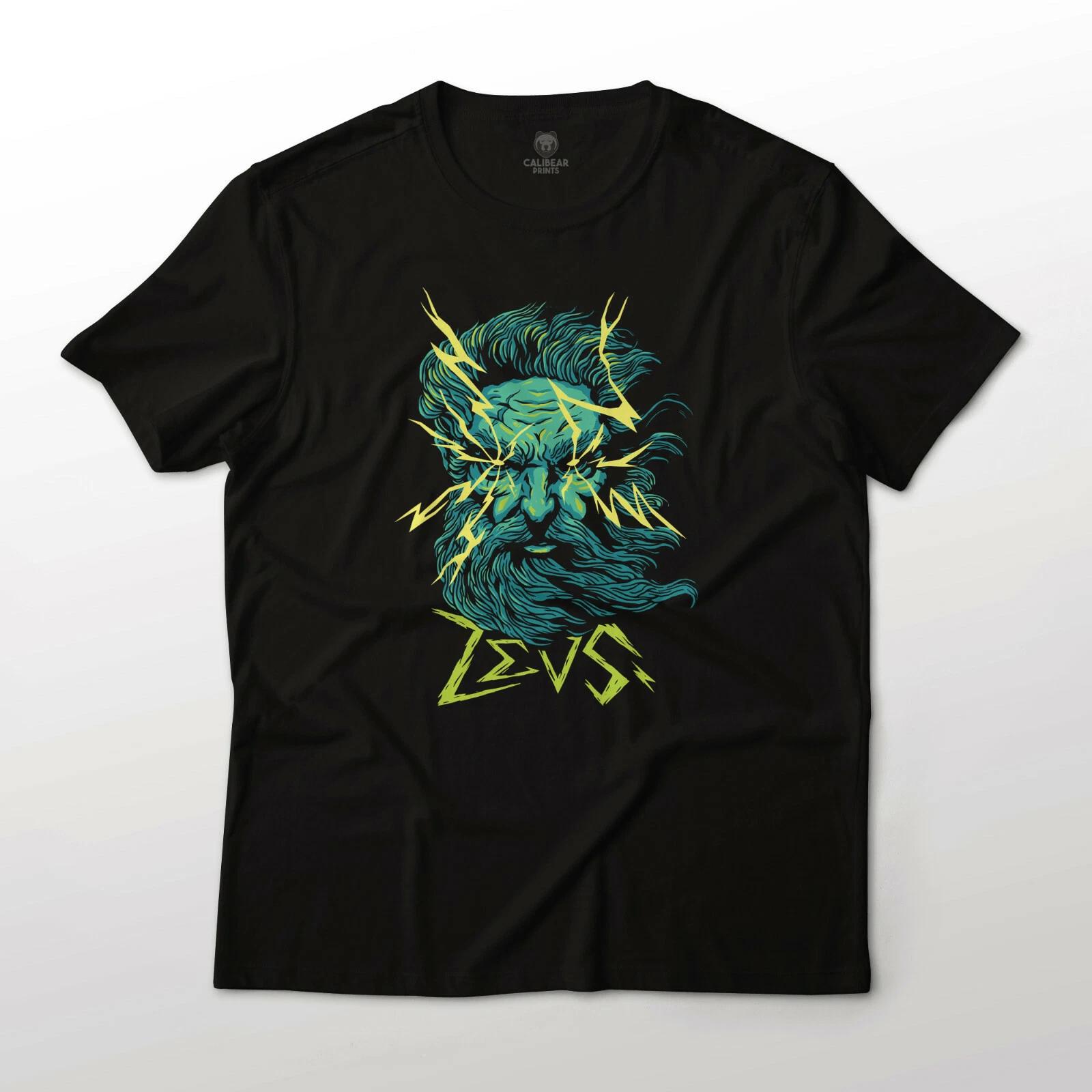 Zeus God of Sky and Thunder Greek Mythology Graphic Art Tee Fine Jersey T-T-Shirt 3XL