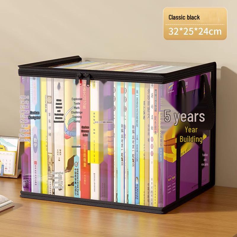 

Складная прозрачная сумка для хранения книг - Органайзер для класса и ученика, Пыленепроницаемый короб для книг 38*24*32cm