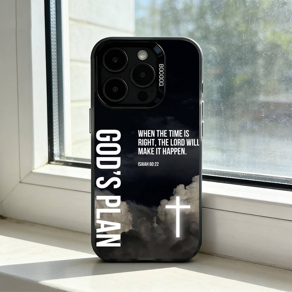 

Gods J-Jesus Bible Verse Phone Case For iPhone 17,16,15,14,13,12,11 Plus,Pro Max,XS,Colorful Silver Black Cover iPhone15