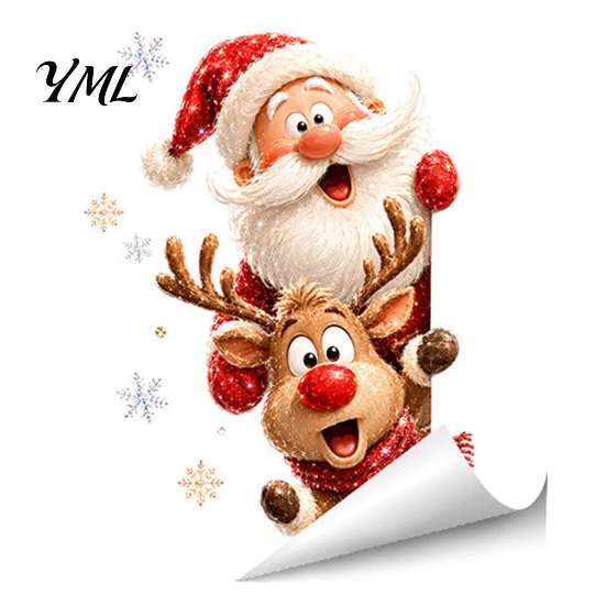 Transparent Decorative Stickers Christmas Static Window Clings, Removable Glass Decals, Snowman Santa Reindeer Nutcracker Seasonal Home Decor