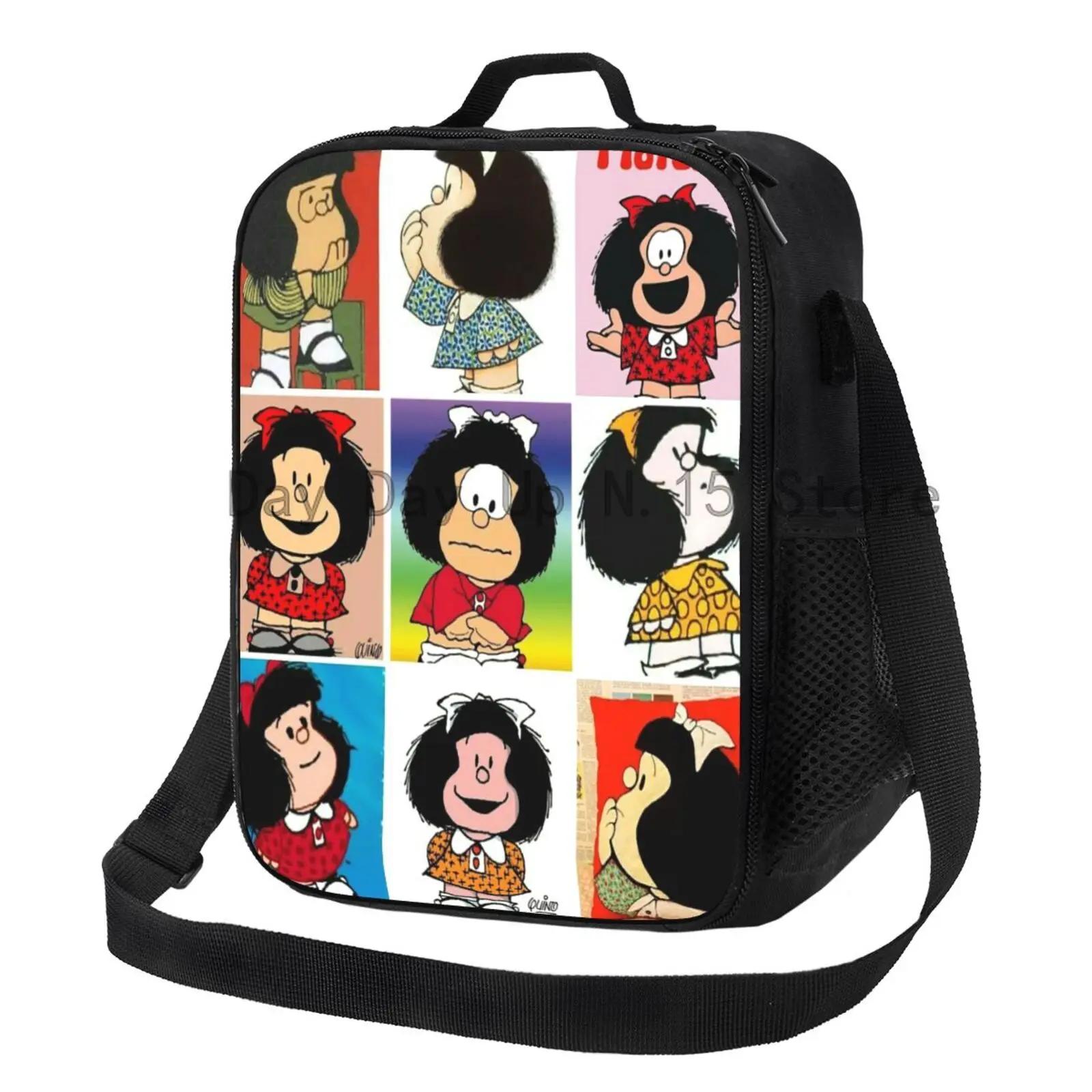 

Мультфильм Манга Mafalda Портативный Ланч-бокс для женщин Многофункциональный Quino Comic Термоохладитель Еда Изолированная Ланч-сумка Офисная работа 26.5x20x11.5CM серебряный