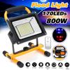 800W 170 LED Floodlight Remote Waterproof Spot Work Camping Outdoor Handheld Work Lights Portable Lantern Rechargeable