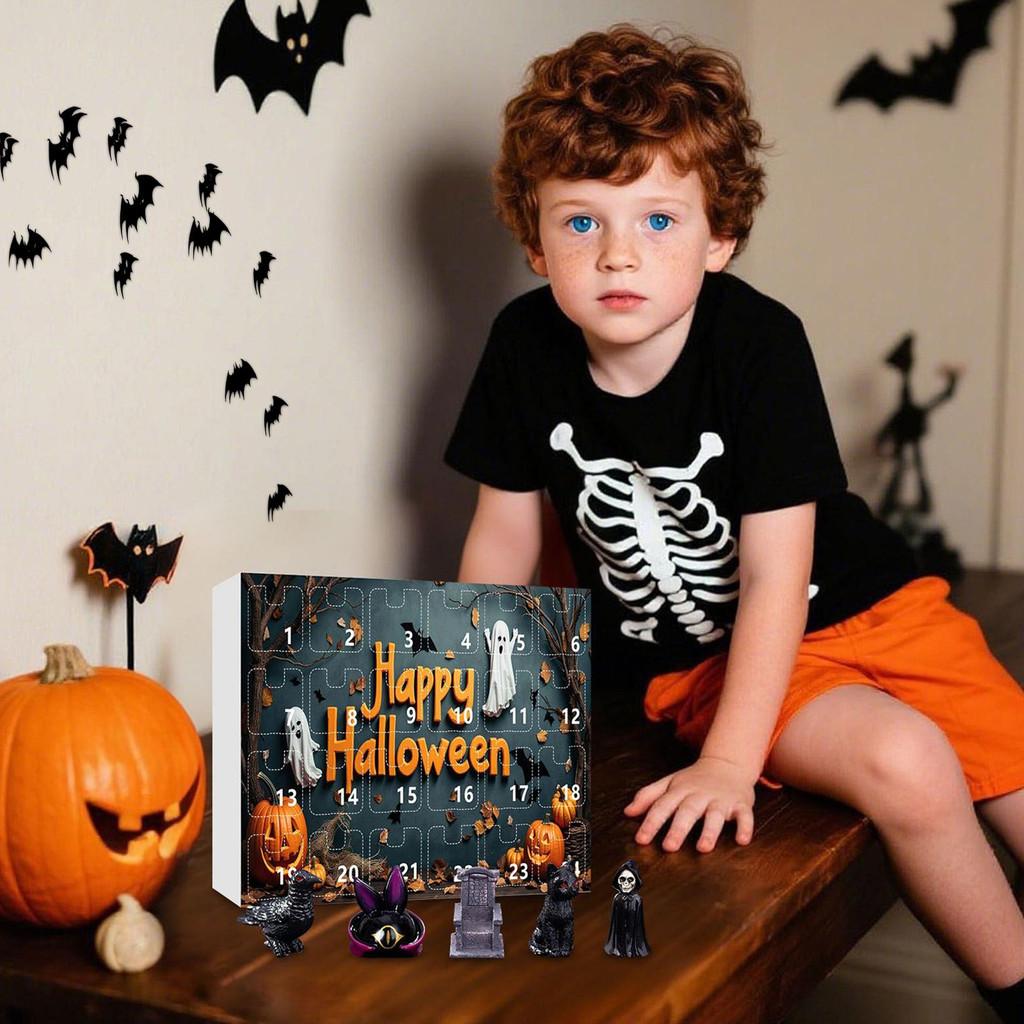Halloween Geist Skelett Kürbis Harz Schreibtischkalender Countdown Party Dekor Für Zuhause Büro