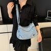 Torba Jeansowa Damska Torba Crossbody Duża Pojemność Dojazdy Torba na Ramię