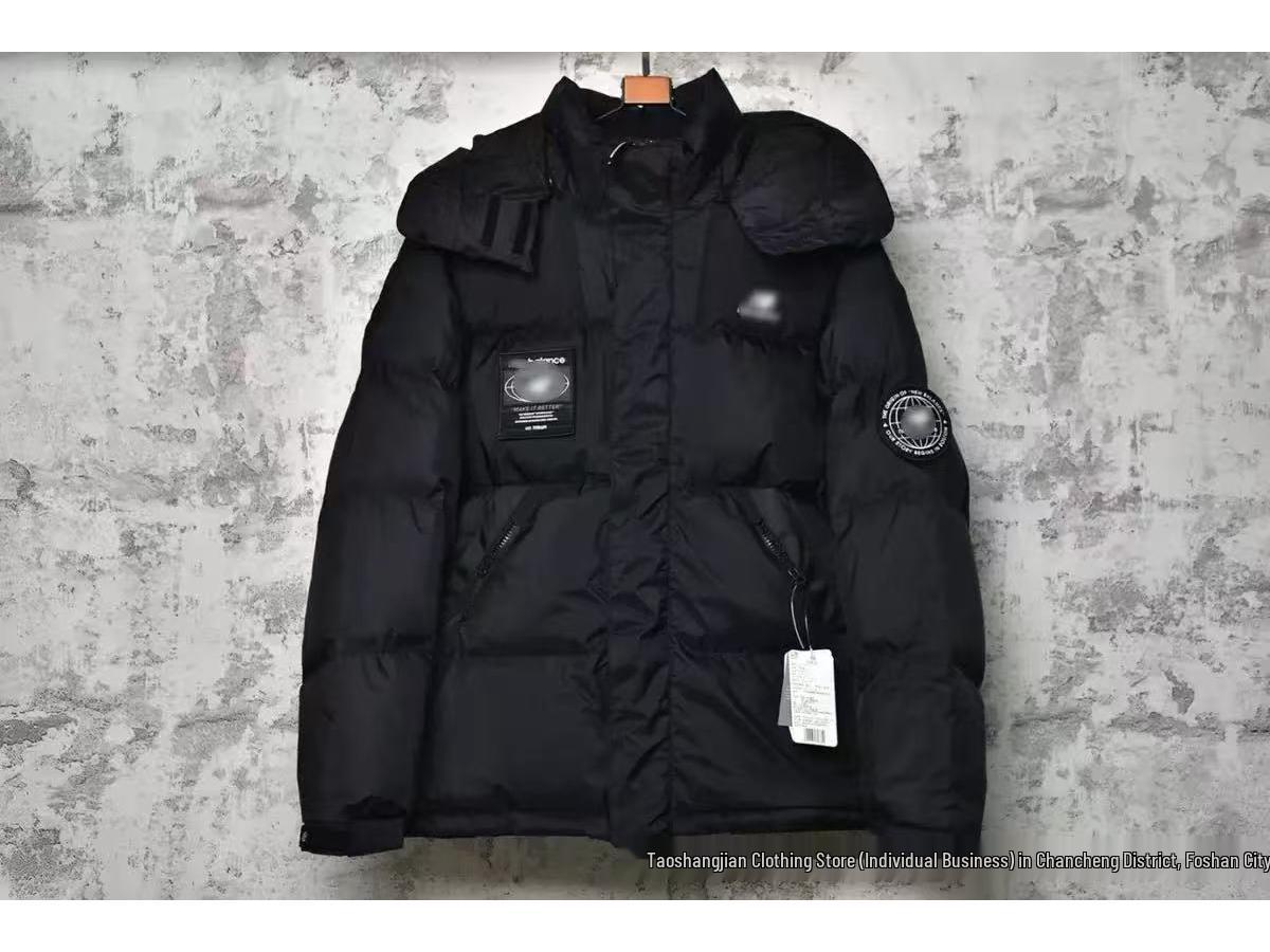 

Cross-border NB Cotton Hooded Parka: Men s & Women s Windproof Warm Jacket L чорний
