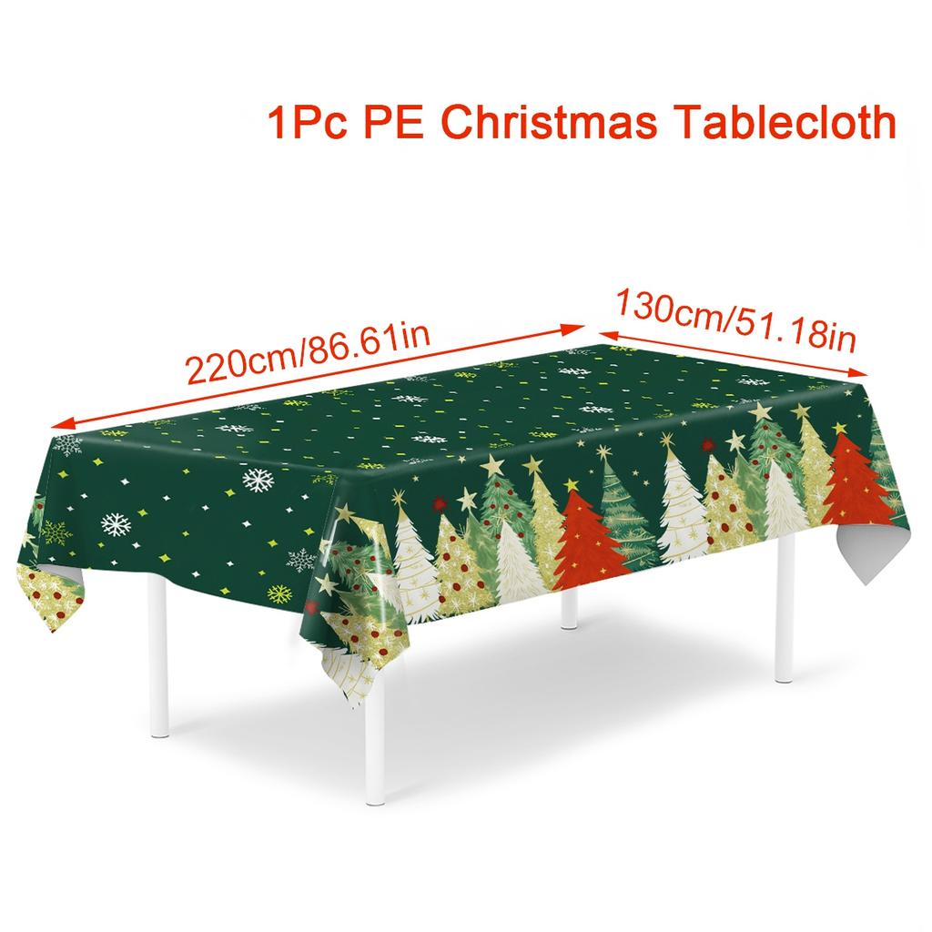 Christmas Snowflake Plastic Tablecloth Merry Christmas Decorations for Home 2025 Navidad Natal Xmas Table Ornament New Year 2026