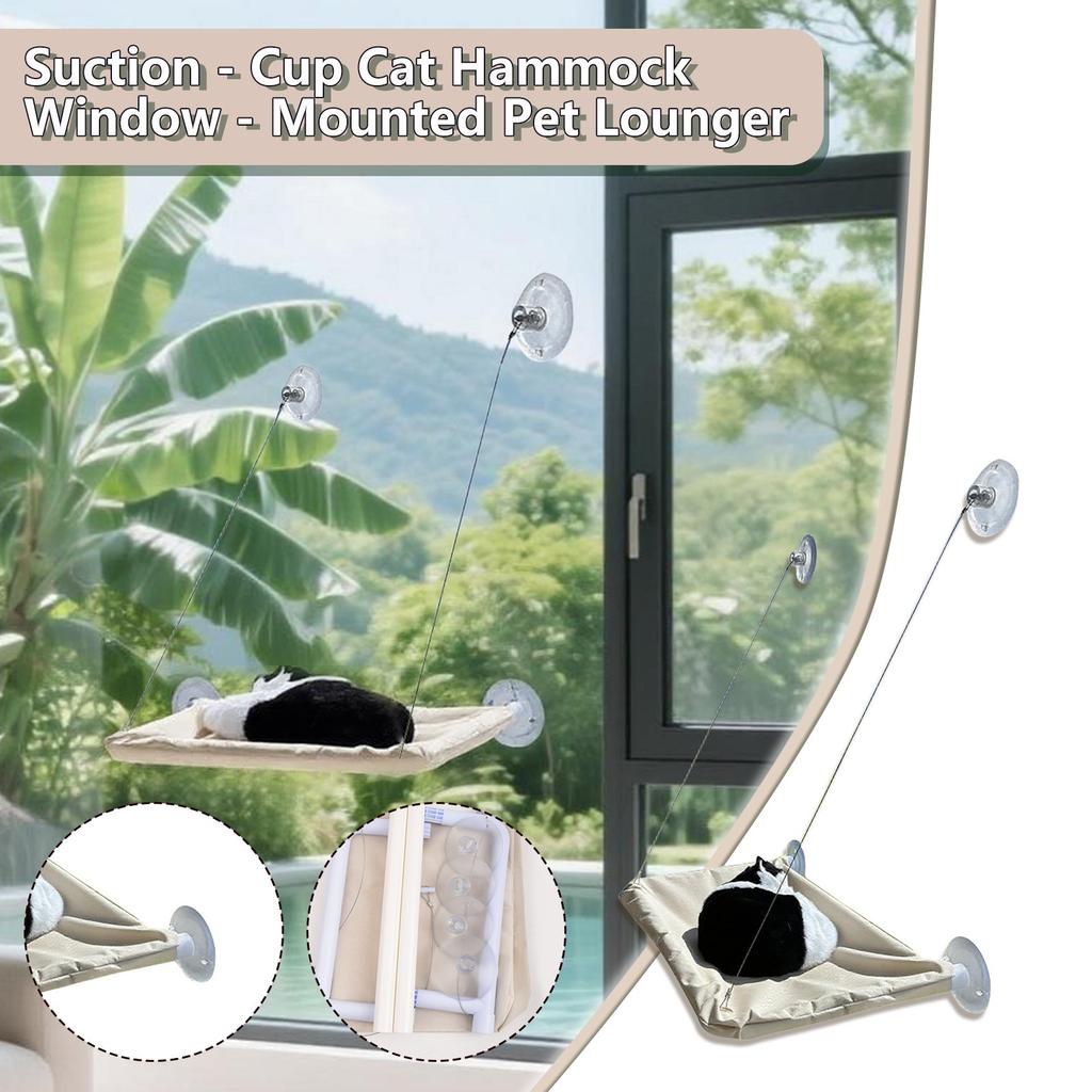 Pet Suction Cup Type Cat Viewing And Resting Bed, Removable Washable Cat Glass Hanging