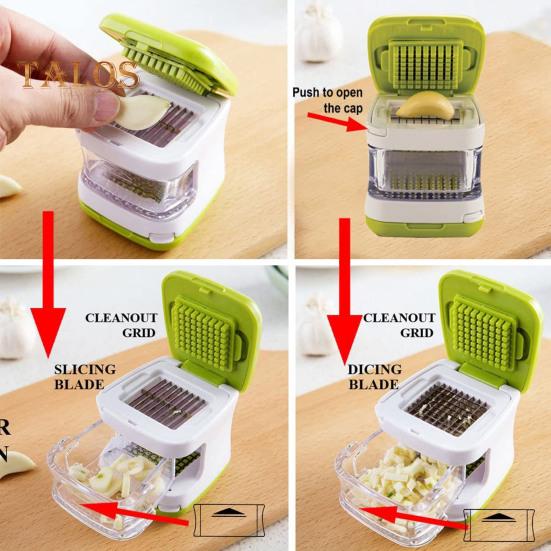 Garlic Press Slicer Manual Mincer Grater And Slicer Non-Slip Handle Ginger Spice Grinder Kitchen Gadget for Home Restaurant