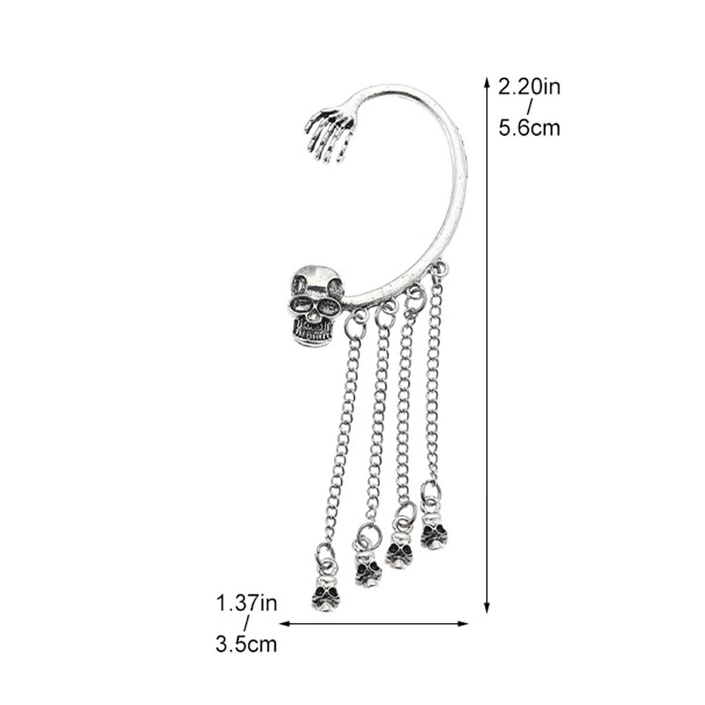 Dark Gothic Halloween Ghost Festival Eve Skeleton Hand Cranked Wind Earrings