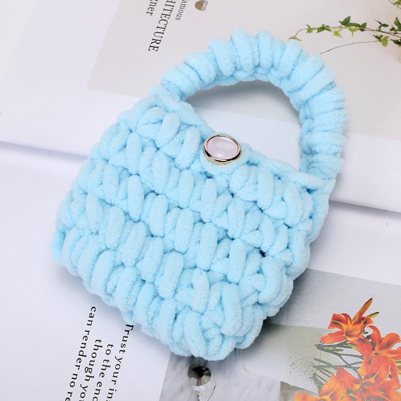 

Многофункциональная сумка, связанная крючком: Сумка для наушников Bluetooth, кошелек для монет, держатель ключей, держатель для карт, сумка для декора световой доски. синий