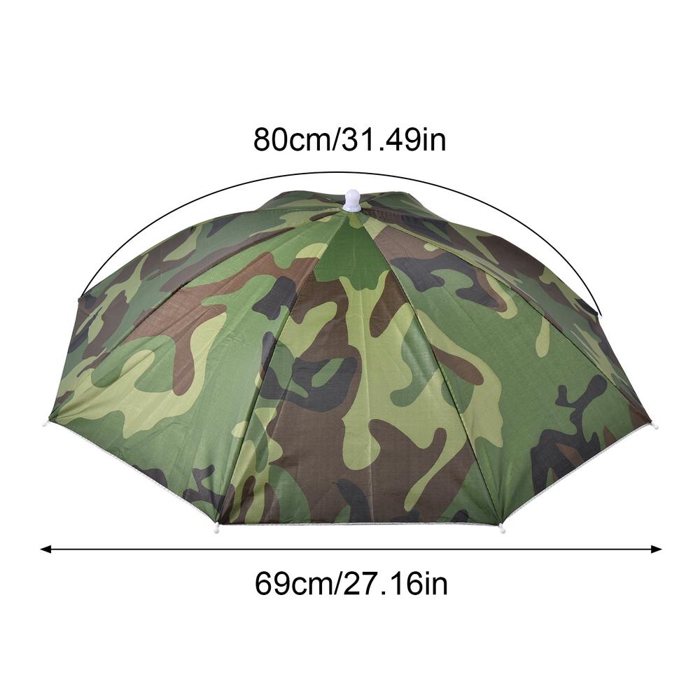 Fishing Cap Sport Umbrella Hat Hiking Beach Camping Headwear Cap Sun Shade Anti-UV Camouflage Foldable Sunscreen Shade Umbrella