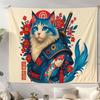 Blue-eyed Samurai Cat Tapestry