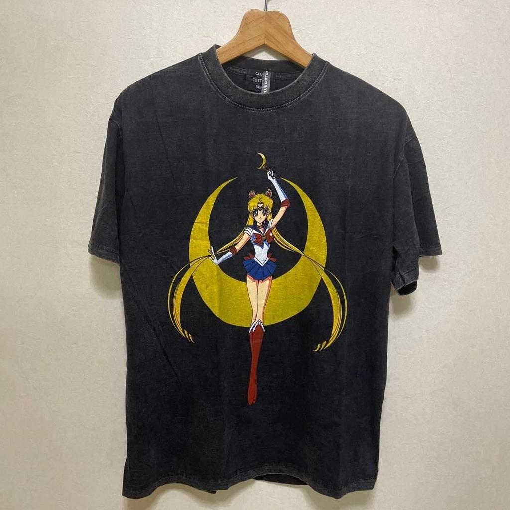 Sailor Moon Vintage Style Bootleg T-Shirt Double-Sided Print Cotton Free Size
