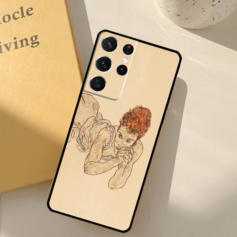 Egon Schiele Phone Case For Samsung Galaxy S25 S20 S21 S22 S23 S24 Ultra S9 S10 Plus S25 FE Cover Shell