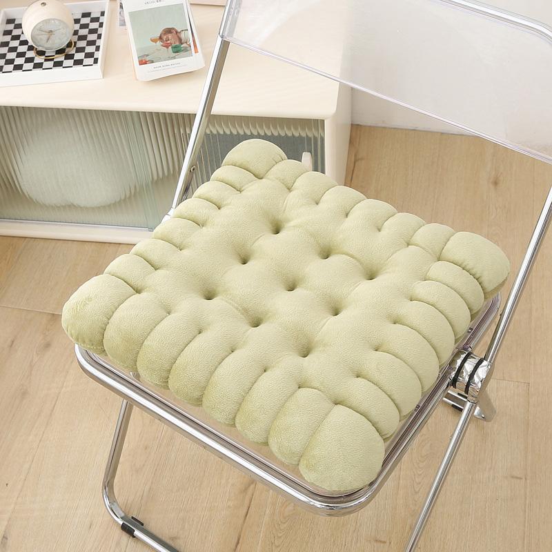 

1 шт. Плюшевая теплая подушка для стула, Предметы домашнего обихода, Хлопковая подкладка, Толстый коврик, Однотонная подушка-печенье, Прямоугольная 40*42cm светло-зеленый