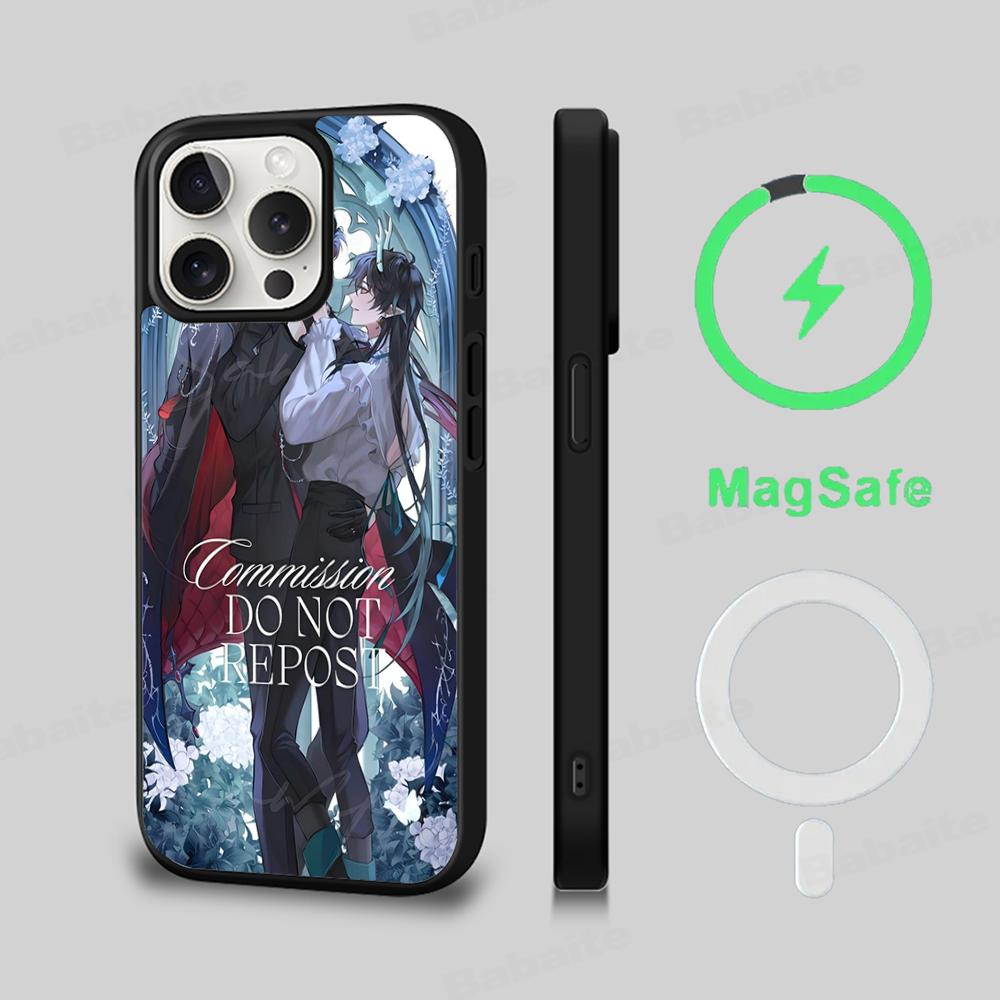 

H-Honaki B-Blade x Dan Heng Phone Case Magesafe Magnetic Wireless Charge Case For iPhone 16 11 12 13 14 15 Pro Max Plus Mini iPhone 14 Plus