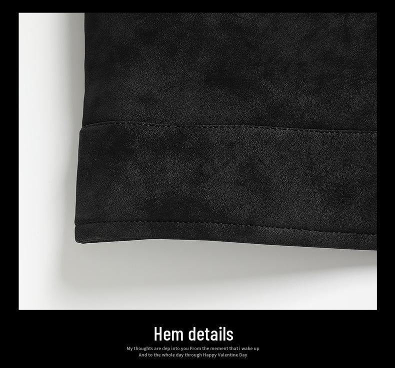 2025 Men's Plus Size Camouflage Leather Down Jacket with Lapel - Trendy Warm Winter Outerwear