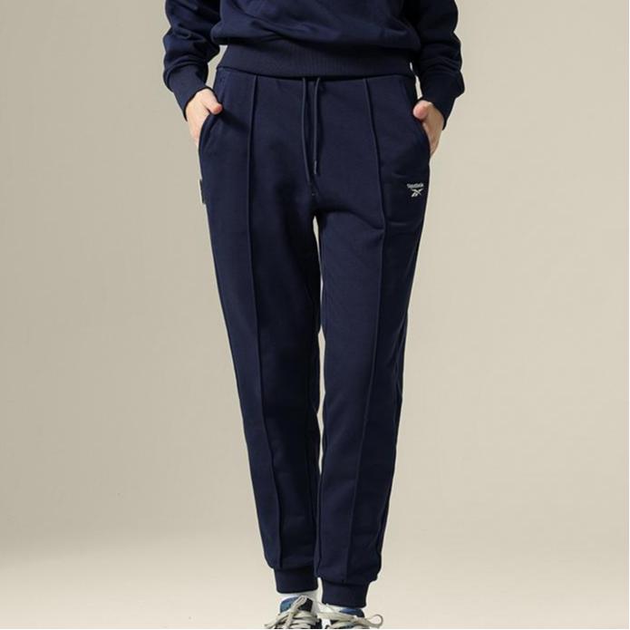 Reebok Simple Loose Casual Fashion Knitted Sports Pants Women bottoms Navy-Blue 24FRM606WGN2