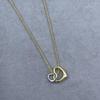 Collar con Colgante de Corazón de Plata de Ley 925 para Mujer Familia T con Diamantes y Esmalte, Cadena Clavicular Azul Clásico, Colgante para Mejor Amiga