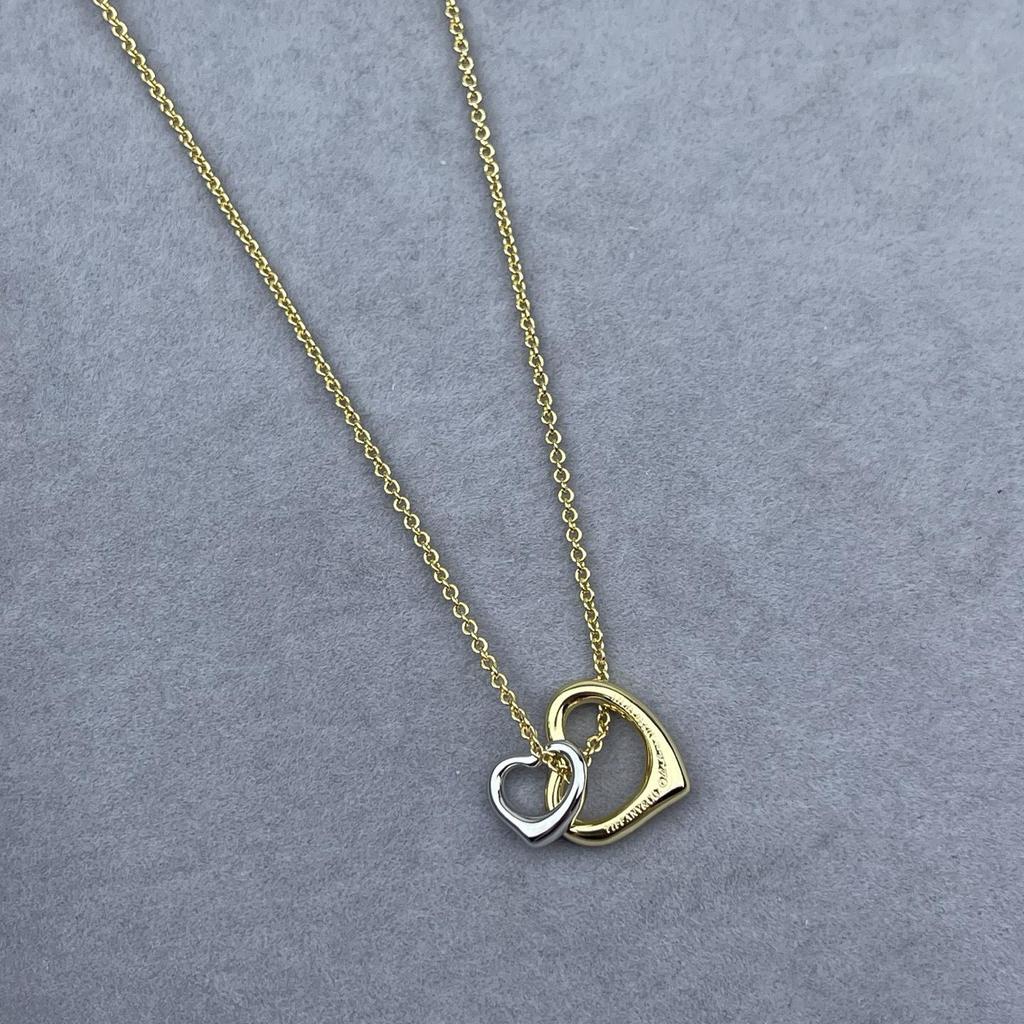 Collar con Colgante de Corazón de Plata de Ley 925 para Mujer Familia T con Diamantes y Esmalte, Cadena Clavicular Azul Clásico, Colgante para Mejor Amiga