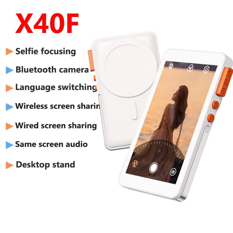 Trådlös magnetisk selfie-monitor med hållare för smartphone, vlogg, livestream, videoinspelning, telefonens bakre kamera, selfie