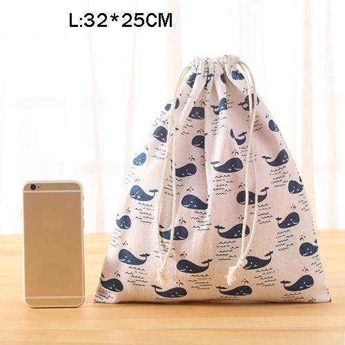Trendy Lightweight Drawstring Carryalls Girls Shoes Carryalls Women Cotton Travel Pouch Storage Clothes Handbag High Quality Makeup Carryall