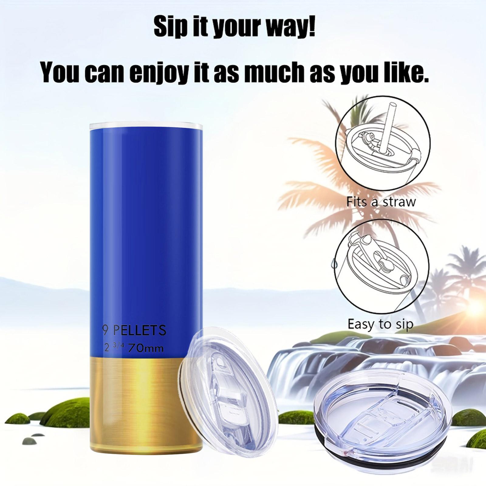 

20 унций 304 нержавеющая сталь термос бутылка для воды с крышкой и трубочкой кружка для путешествий One Size синий