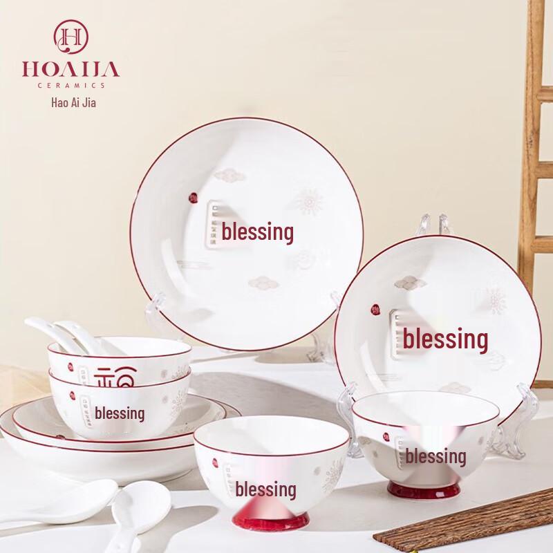 Haowaijia Chinese Ceramic Dinnerware Set, 16-Piece