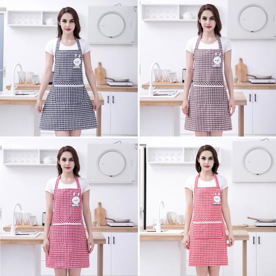 Cute Cartoon Rabbit Kitchen Apron for Men Women Pink White