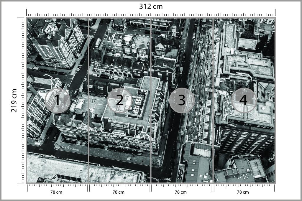Photomural London Black And White  Self-Adhesive Mural 312x219