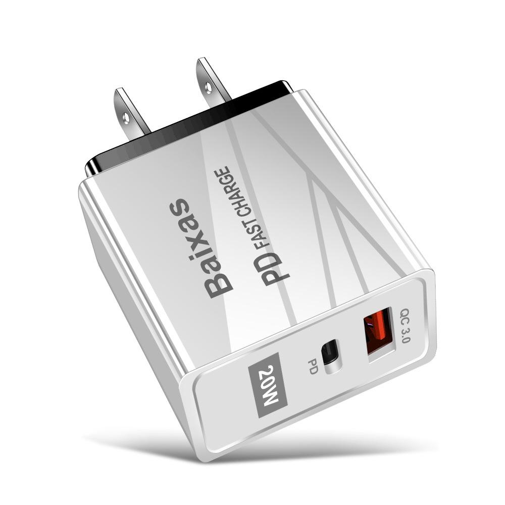 EU Standard QC3.0+PD Travel Charger with Fast Charging USB Ports (5V/9V/12V) - Compatible with EU, UK, AU