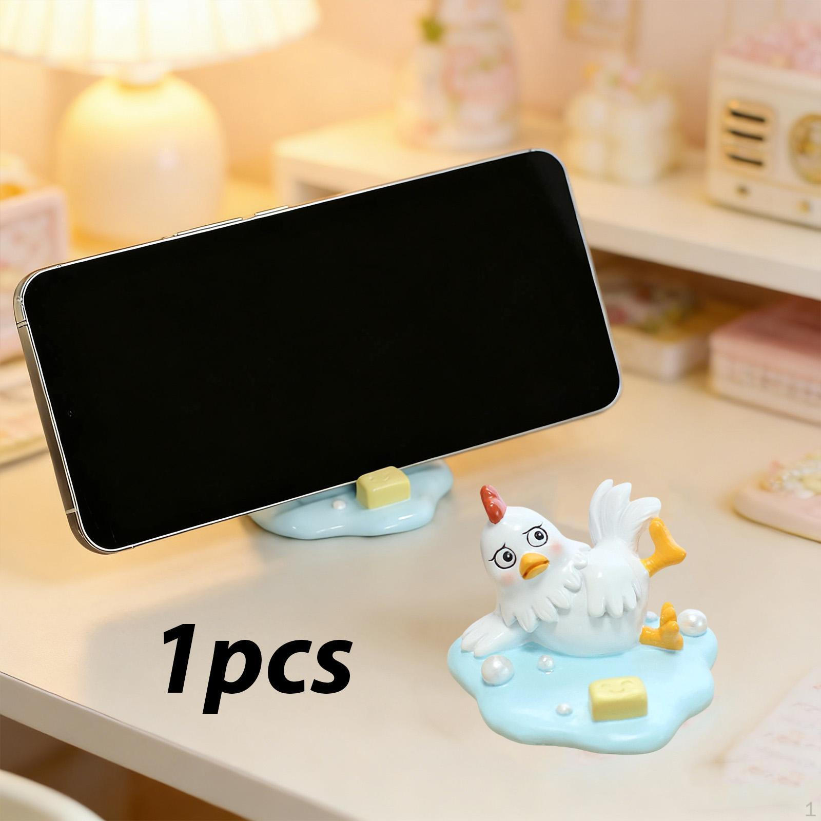 

Chicken Phone Holder Smartphone Bracket Desk Accessory Ornament Funny Cellphone Stand Watching