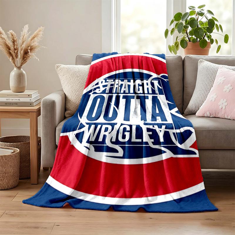 Chicago Cubs blanket Flannel Blanket Soft Cozy Plush Throw for Sofa Bed Lightweight Home Decoration