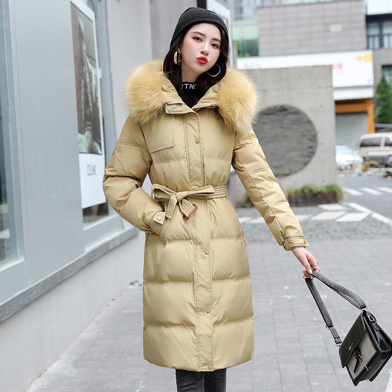 Winter Korean Women's Long Sections of Cotton Clothing Large Size Slim Knee-high Thickened Ladies Cotton Jacket