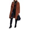 Winter Damen Jacke Doppelseitiges Fleece Umlegekragen Lange Ärmel Knielang Warm halten