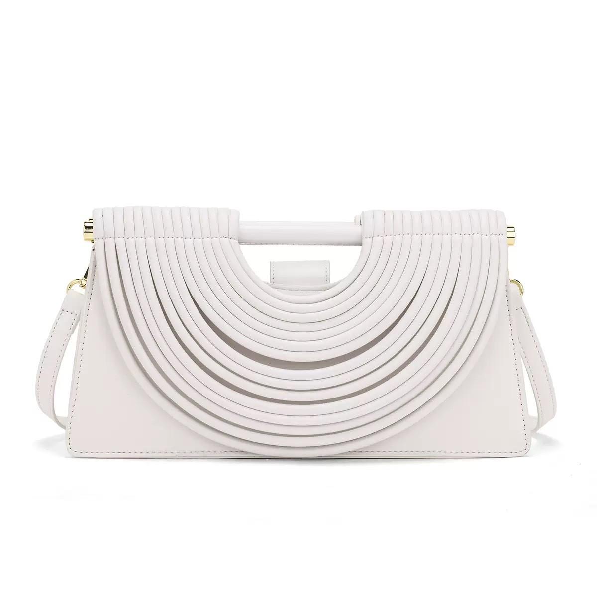 

Handmade Knotted Woven Noodle Bag: High-End Shoulder, Crossbody, and Evening Handbag білий