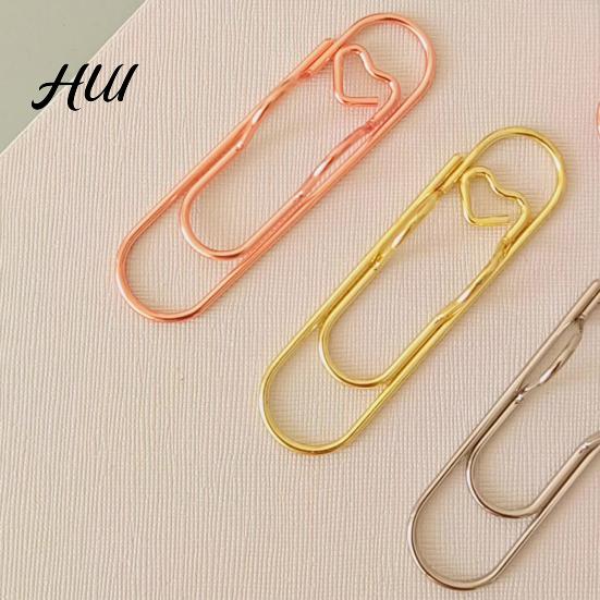 Notebook Pen Holders 6Pcs Metal Heart Clips Book Organizers Colored Paperclip Cute Shaped School Supplies Organizer Stainless Steel