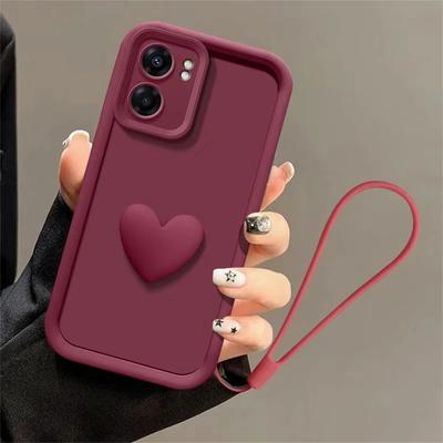 Para Motorola Edge 50 Fusion Moto G75 G55 G35 G85 G84 G22 G14 G04 G54 Funda de Teléfono Corazón de Amor Cadena de Mano Cubierta con Cordón