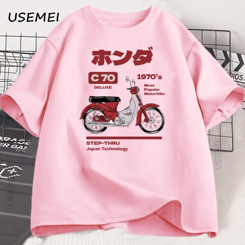 Japanese Style Vintage Anime Car T-shirt for Men Women Summer Printed T Shirt Loose Cotton High Quality Round Neck Tees Clothes