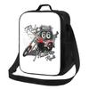 Motorcycle Ride Route 66 Insulated Lunch Bags for US Numbered Highways Resuable Thermal Cooler Food Lunch Box Work School Travel
