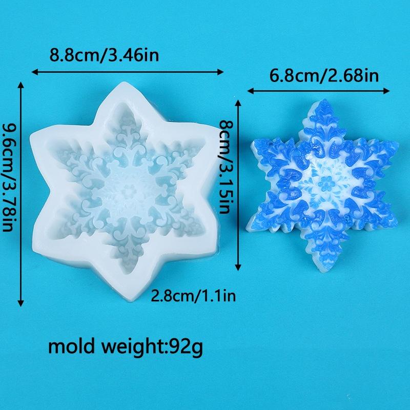 DIY Christmas Snowflake Silicone Candle Mold Handmade Aromatherapy Soap Resin Mold Christmas Candy Chocolate Making Tool Decor