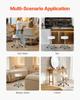 Round Rolling Stool Swivel Work Stool with Wheels Height Adjustable White