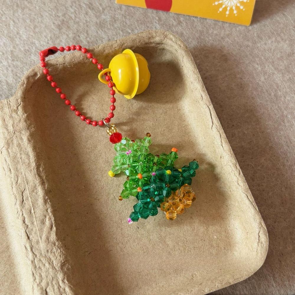 1pc Christmas Beaded Tree Star Bell Pendant for Bag Keychain Christmas Tree Ornament Party Home Decor Gift Accessories Keychain